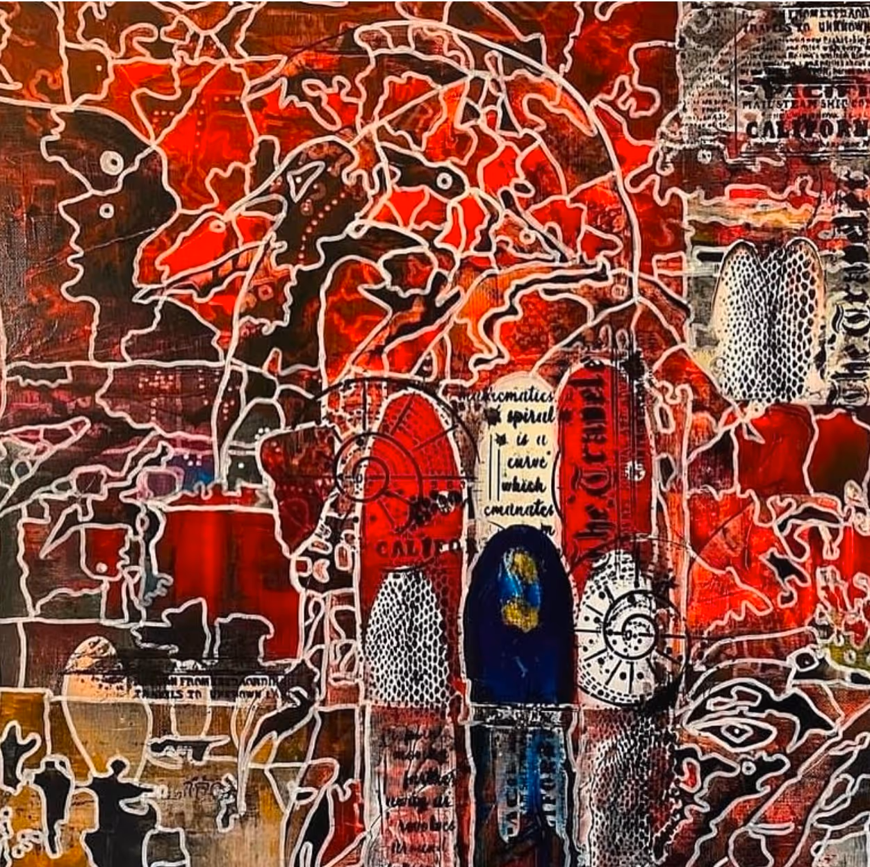 Abstraktes Acrylgemälde in Spachteltechnik, Werk 4