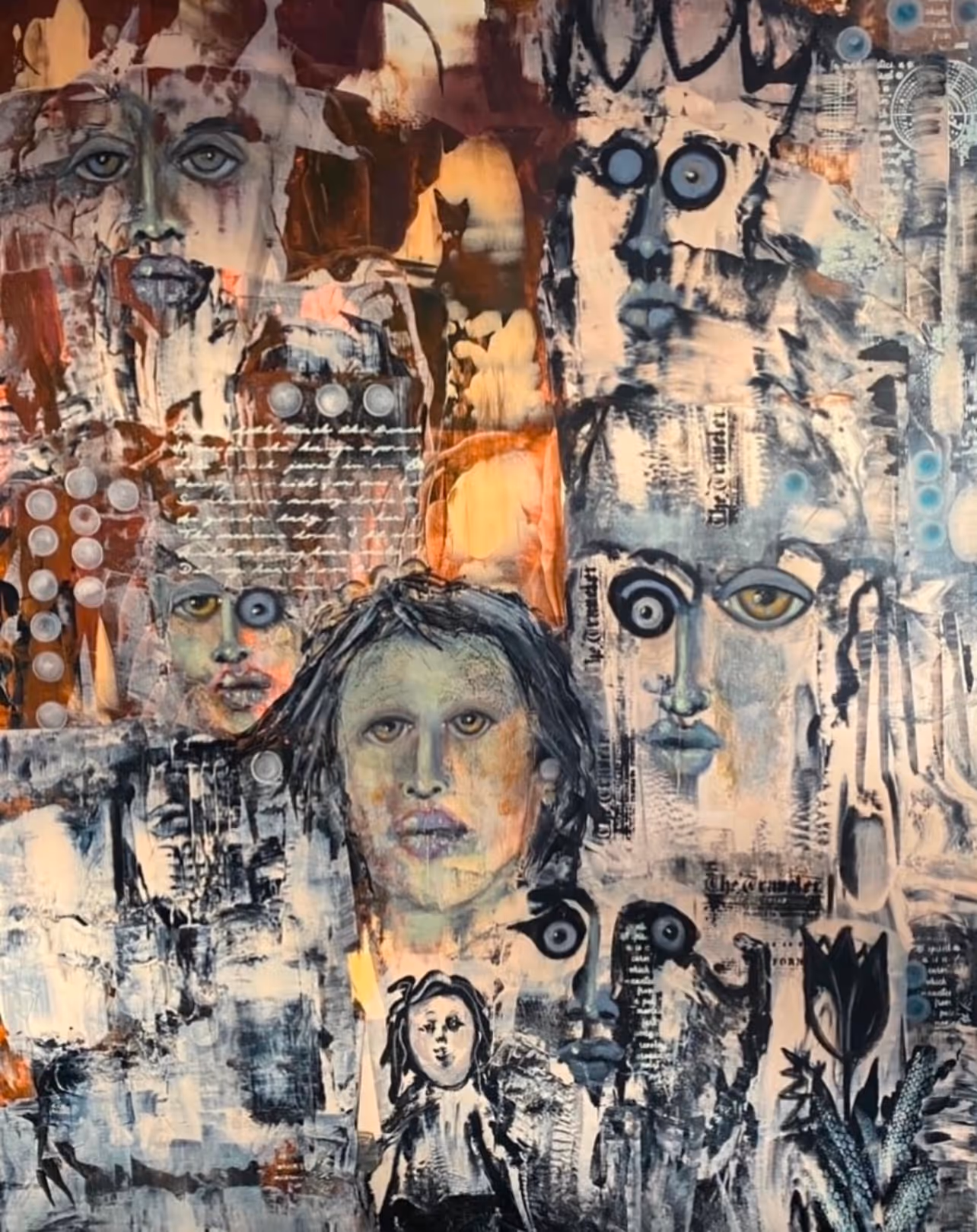 Abstraktes Acrylgemälde in Spachteltechnik, Werk 6