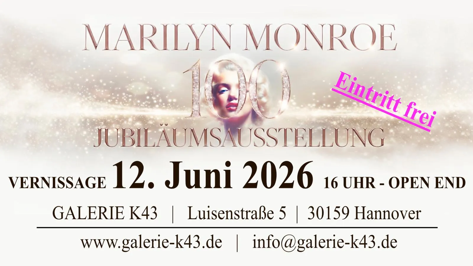 Plakat: Marilyn Monroe 100 — Jubiläumsausstellung